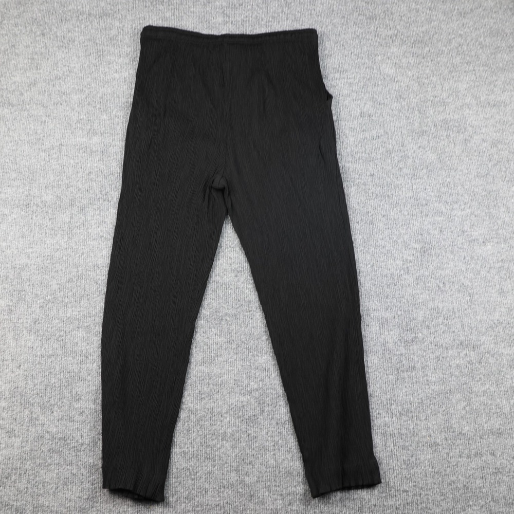 Laura Gayle Pants Womens Petite Small Black Crinkle Pleated Drawstring Waist - Picture 7 of 9